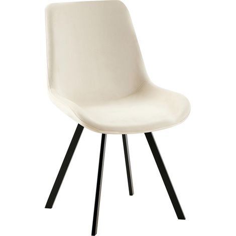 Esszimmerstuhl Lewes Samtbezug creme