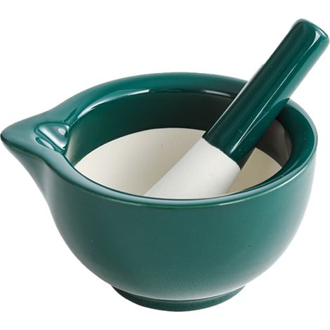 Mortier Et Pilon En Porcelaine - Intérieur Rugueux Pour Un Broyage Optimal - Convient Aux Herbes Épices Et Médicaments - Blanc - Lot De 1 (1/5)