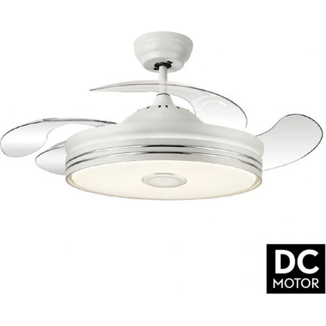 FABRILAMP MATANUSKA Deckenventilator de mit LED-Licht, DC-Motor, weiße Farbe, einziehbare Flügel, Fernbedienung, Timer, Memory de Licht, 3 Farbtöne und 6 Geschwindigkeiten (1/2)