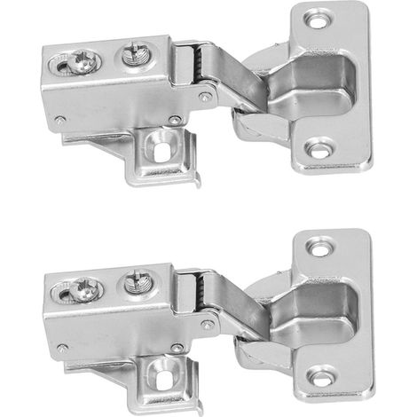Un ensemble contient 2 charnières de porte à bras court avec vis, 90–105°, charnières américaines à amortissement hydraulique pour armoires et étagères. (1/5)