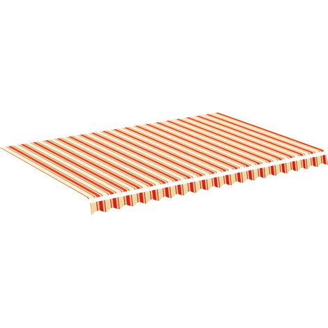 Tessuto di Ricambio per Tenda da Sole Giallo e Arancio 4,5x3 m (1/4)