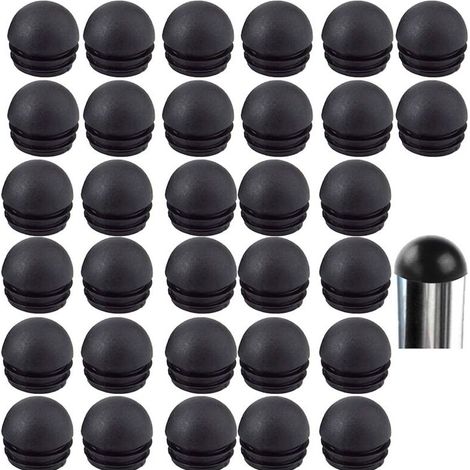 Embout Bouchons pour Tube de Chaise de Rond Noirs Embout Entrant Rond pour Pied de Chaise Embout Pied de Chaise Caoutchouc Pied de Chaise Protection 32 Pièces (22mm) (1/5)