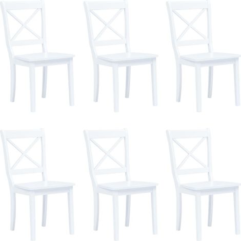 Chaise bois blanc hévéa massif Aero - Lot de 6 (1/5)