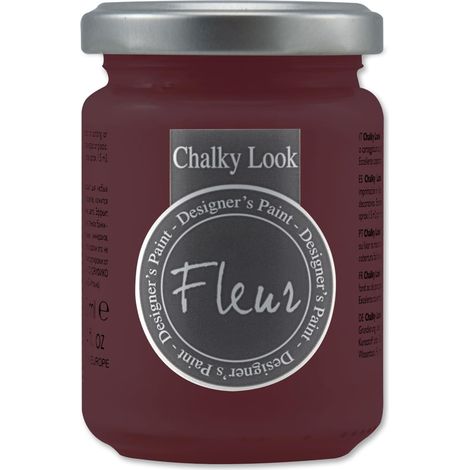 FLEUR DESIGNER'S PAINT  Pittura ad Acqua, Effetto Gesso Naturale, Extra Opaca, Fleur Chalky F29, Colore Porto Red, Made in Italy, Formato da 130 ml (1/5)