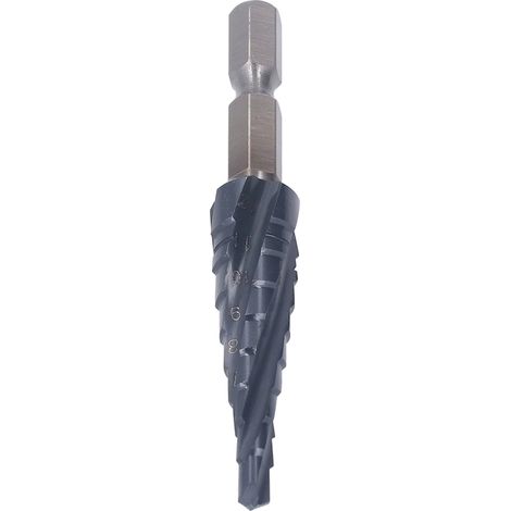Foret conical escalier rainures helicoidales 9 tailles 4-12mm queue 1/4 pouce acier cobalt M35 perçage metal bois plastique (1/5)