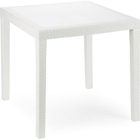 PROGARDEN mesa resina king 79x79 cm blanca , Mesa King Blanca. -Marca: Progarden. -Dimensiones: 79 x 79 x 72 cm. -Material: resina ratan. -Color: blanco. -Simil en ratan color blan (1/5)