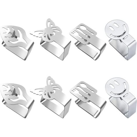 8 Pièces Pince Nappe Sttache Nappe de Table Nappe Exterieur Acier Inoxydable Nappe Clips, pour Nappe Pinces Nappe de Table Exterieur Clip Nappe (1/5)