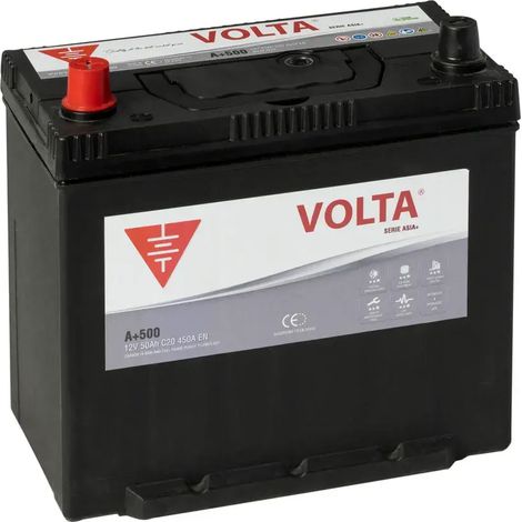 Batería de Coche 50Ah 450A EN Asia Plus +Izq Volta A+500I (1/3)