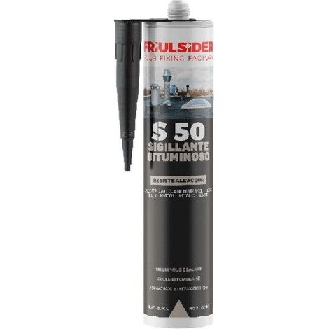 Cartouche de mastic bitumineux S50 300ml – Pour béton, bois, métal – Scellement permanent, résistant aux agents atmosphériques – Friulsider