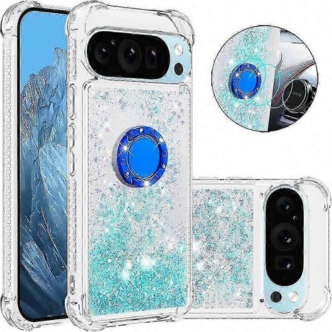 Google Pixel 10 Pro TPU-Hülle mit Ständer, stoßfest, mit grünem Herzmuster in Quicksand-Optik, schlanke Schutzhülle (1/5)