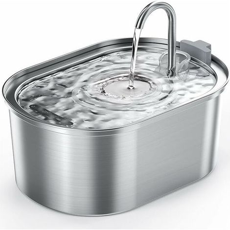 Fontaine à eau pour chat en acier inoxydable 304 – 3,2L – Filtration à quatre couches – Compatible lave-vaisselle – Fonctionne en continu (1/5)