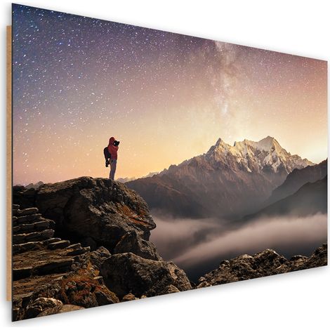 Quadro deco panel, Scalare le stelle delle montagne del cielo - 60x40 (1/5)