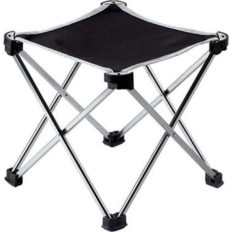 TAISHENGDA – Tragbarer Klapphocker, Angelstuhl aus Aluminiumlegierung, Campingstuhl, tragbarer Angelstuhl, Klapphocker, Silber (1/5)