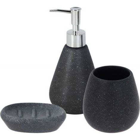 Ensemble d'accessoires de salle de bain : distributeur, porte-savon et tasse. (1/5)