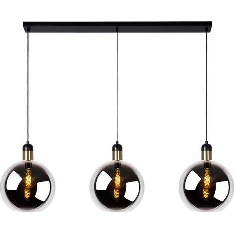 Lampe pendante à 3 lampes Julius Verre fumé - 34438/03/65 (1/2)