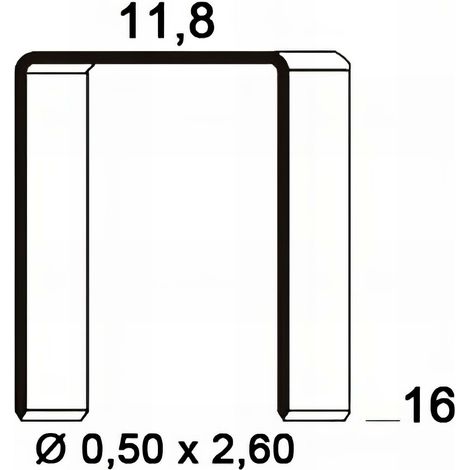 40 000 agrafes galvanisées BA-16 - 11,8 x 16 x D. 0,5 x 2,6 mm - 6BA161 - Alsafix