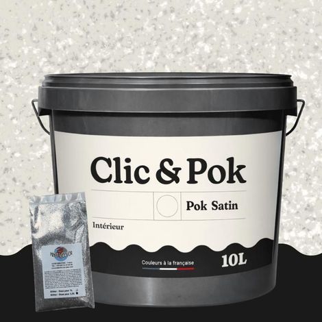 Peinture Effet Pailleté pour Murs & Plafonds - POK PAILLETTE - 10L - Lin Clair (1/4)