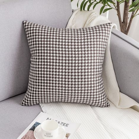 Ede Châtaigne foncé 40X60 (taie d'oreiller simple) Taies d'oreiller à motif pied-de-poule, coussins de tête de lit, coussins de bureau, coussins de dossier de voiture, housses de coussin de canapé (1/5)