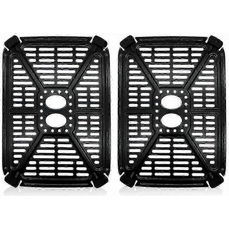 Plateau de cuisson pour friteuse à air chaud compatible avec la friteuse à air chaud numérique à double panier de 8,4 pintes (8 L), en acier inoxydable de qualité alimentaire, antiadhésif et compatibl (1/5)