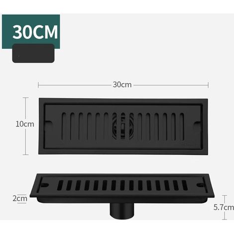 (B-30CM Middle row)Long Floor Drain Bathroom Stainless Steel 304 Thickened Large Capacity Anti-odor Shower Room Rectangular (1/4)