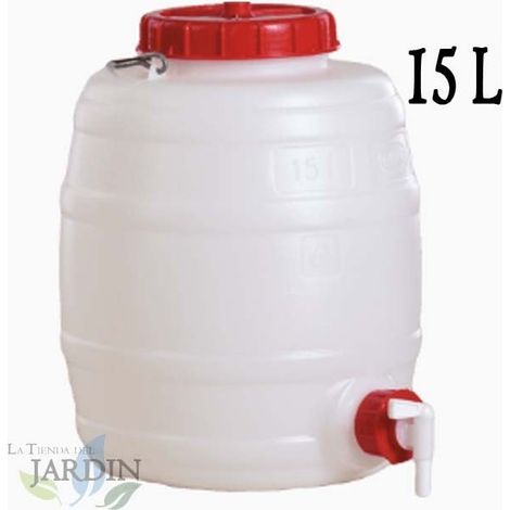 Graf – Fût en polyéthylène alimentaire 15 litres – Avec robinet – Dimensions 30x35 cm – Parfait pour liquides et boissons