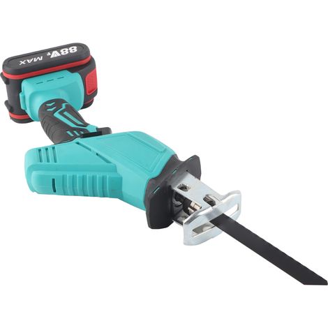 Scie sabre sans fil 24V, scie électrique portative à batterie lithium, kit 2 lames, coupe bois, usage domestique, chargeur secteur 100-240V UE (1/5)