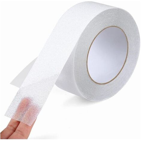 Cinta adhesiva antideslizante, 5 cm x 10 m, cinta de seguridad antideslizante, cinta de tracción antideslizante, evita que personas mayores, niños y mascotas resbalen o se caigan, transparente