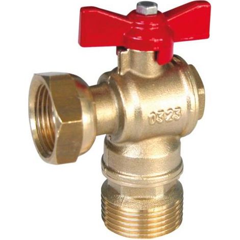 Robinet compteur DN15 équerre Mâle - manette papillon alu rouge - Série 645 EP 20x27 - F 15x21 (1/2)