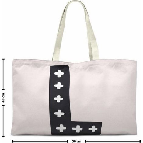 Sac Shopping Tote Bag - Coton 70x50 cm - Porté Épaule Réutilisable - 1 Pièce (1/2)