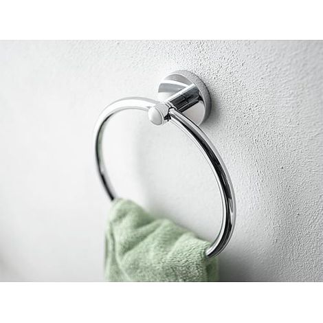 Anello portasciugamani – Metallo cromato lucido – Installazione invisibile – (1/4)