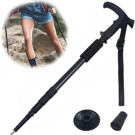 Baton Randonnee Telescopique D'Aluminium BaTons de Marche Baton UtiliséS pour Les Voyages en Plein Air,La RandonnéE en Montagne et d'autres Sports (1/4)