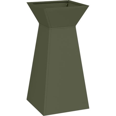 Fioriera a colonna moderna decorazione da giardino 35 x 35 x 73 cm in materiali resistenti oliva 020052402