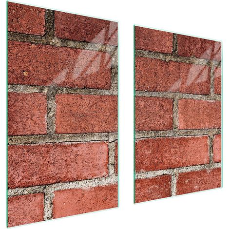 Plaque de protection en verre pour la cuisine, brique 65x52 (1/5)