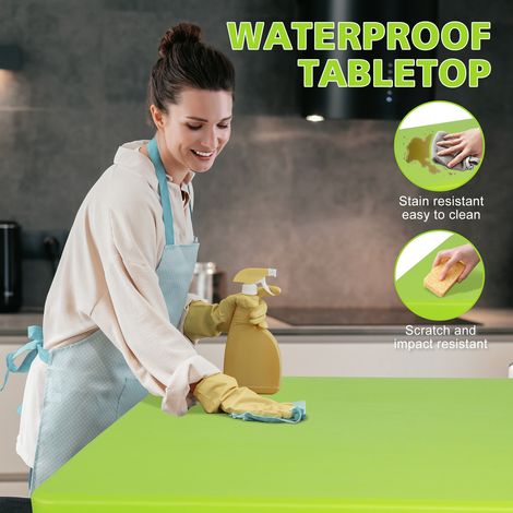 Table pliante portable robuste de 125 cm avec poignée, hauteur réglable, multifonctionnelle, idéale pour le camping, les pique-niques et les fêtes en intérieur/extérieur, capacité de charge 135 kg (ve (1/5)