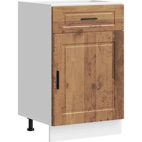 Mobile da cucina vintage con ante pratiche 50 x 46 x 81,5 cm ampia capacità di contenimento legno composito finitura effetto legno anticato 020050270