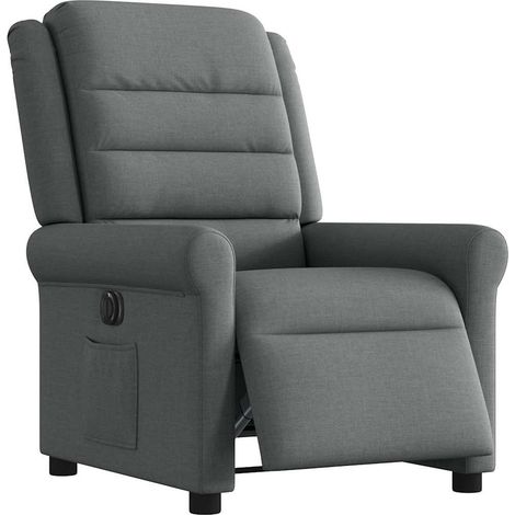 Maison Exclusive - Poltrona Elettrica Reclinabile Grigio Scuro in Tessuto