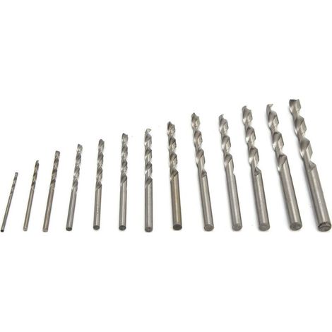 Kit de forets hélicoïdaux en acier rapide, 13 pièces, tige droite de 1.5 à 6.5mm, pour plastique et bois (1/5)