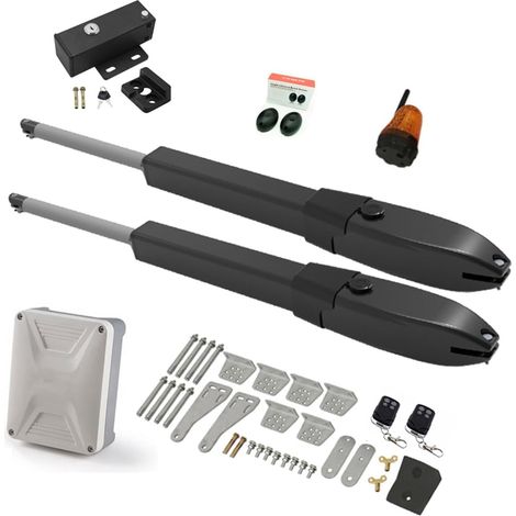Kit d'ouvre-portes automatiques Batterie solaire Double bras opérateur de porte électrique ouvre-porte pivotant caméra IP WIFI télécommande manoir de ferme extérieur pour accessoires de portail coulis (1/5)