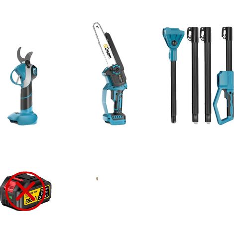 Scie à branches haute, fonctionnalité 4-en-1, compatible avec les broches de batterie 18V, Pas de batterie Pas de prise (1/2)