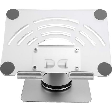 Support de tablette rotatif à 360°, réglable et portable, en acrylique blanc, pour tablettes jusqu'à 12,9 pouces. (1/5)