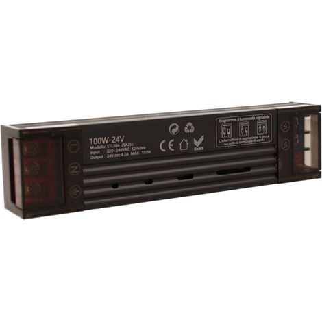 Trasformatore LED slim 24V dimmerabile DIP, alimentatore sottile IP20 uso interno, Disponibili 60W 100W 150W 200W 300W (100W) (1/3)