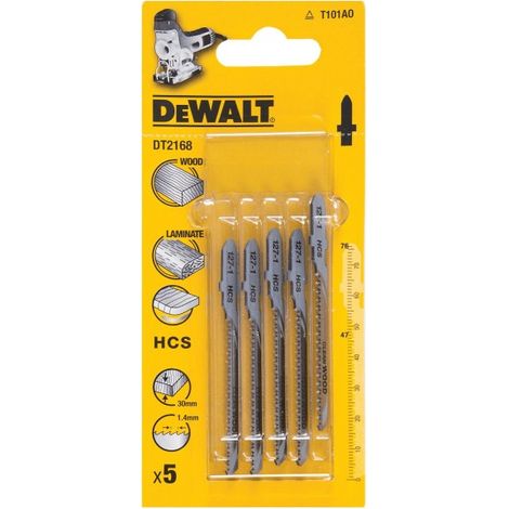 DeWalt DT2150-QZ Lame scie sauteuse universelle 76 mm 1,4 mm HSC 5 pièces Bois
