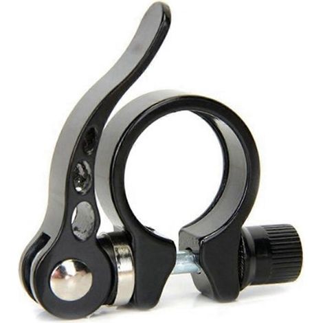 Collier de selle vélo 34,9 mm, pince de tube de selle VTT, accessoire de fixation robuste pour guidon et cadre, étau de montage aluminium, serrage rapide et sûr. (1/5)
