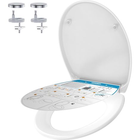 Abattant WC Forme O Duroplast Blanc Frein de Chute avec Gabarit (1/5)