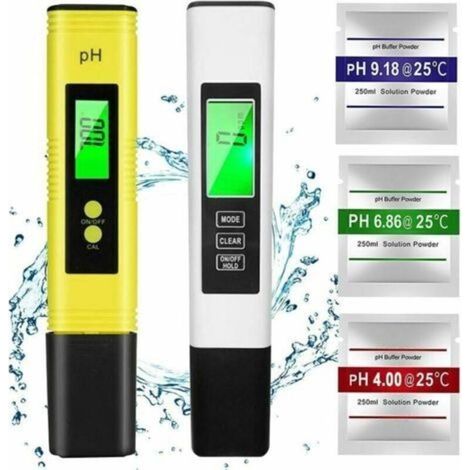Ph-mtre,PH Mtre,TDS&EC Mtre Temprature, 4 en 1 PH Testeur de qualit de l\\\\'eau avec cran LCD Auto-Calibration Test pour Piscine, Aquarium, la Nourriture (1/5)
