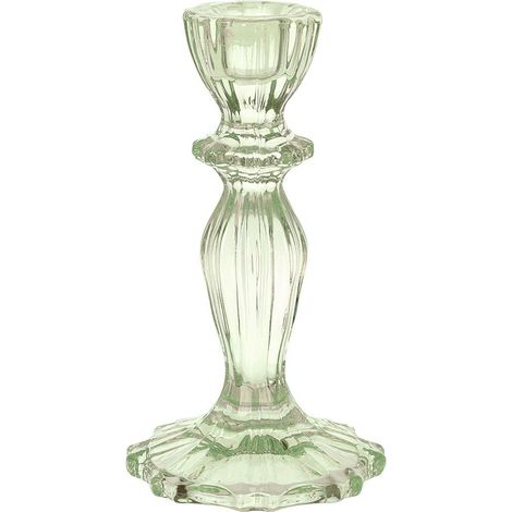 Bougeoir en verre vert Bougeoir conique décoratif pour les repas à l'intérieur ou à l'extérieur, décorations élégantes pour le dîner, anniversaire, jardin, mariage, Noël, décoration de la maison (1/5)