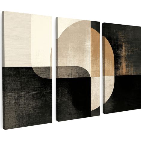 MULTI-PANEL WALL ART Trittico Set of 3 Shapes - Abstract - Gold 60x40 cm