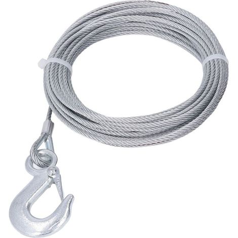 Câble métallique de treuil 4mm x 12m Acier inoxydable galvanisé Charge max 2000 LBS Résistance à la rupture 900 kg - 2000LBS (1/5)