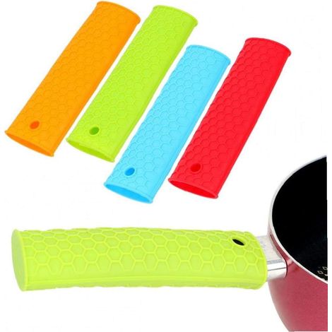 1 Pc Pan Pot Poignée Covers Poignée en Silicone Porte-antidérapante Cuisine Manches Grip Grip Casseroles Pièces Potholder Couleur Aléatoire (1/5)