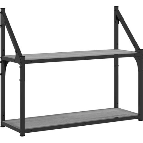 Maison Exclusive - Wandregal 2 Fächer Grau Sonoma 60x21x51 cm Hol